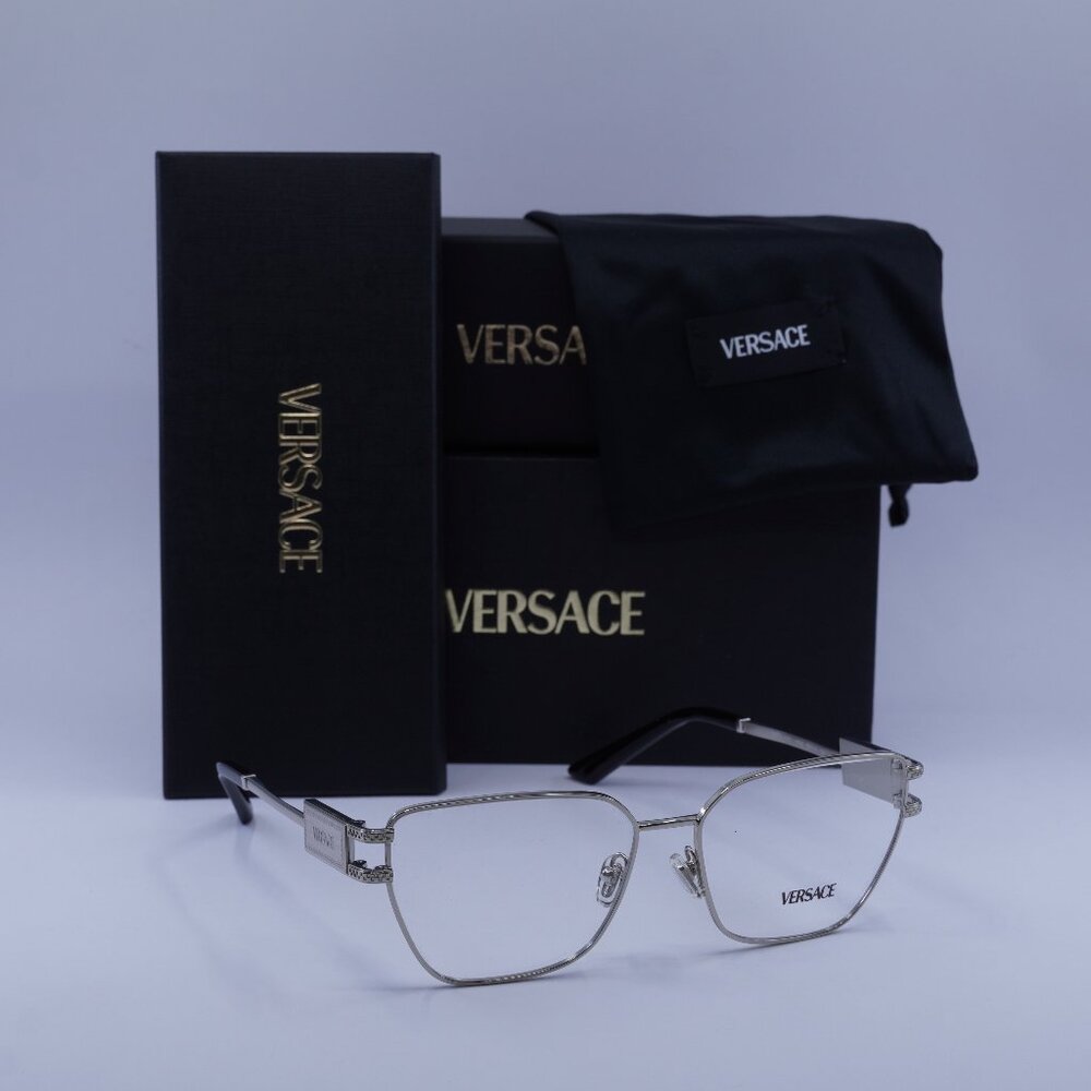Versace VE1301 1000 Cat Eye Eyeglasses 57mm – Silver